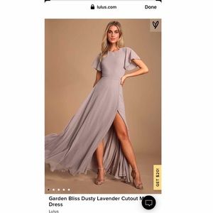 Lulus Garden Bliss Dusty Lavender Maxi Dress